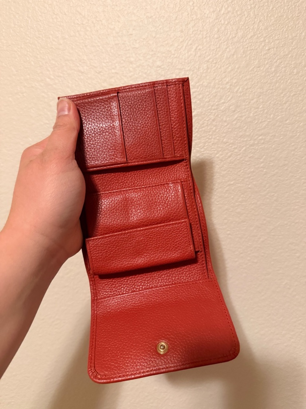 See By Chloé Rust Red Pebbled Leather Short Wallet - Picture 9 of 10